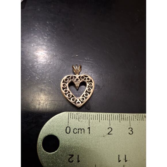 STERLING SILVER AND CLEAR RHINESTONES HEART PENDANT - Picture 2 of 2